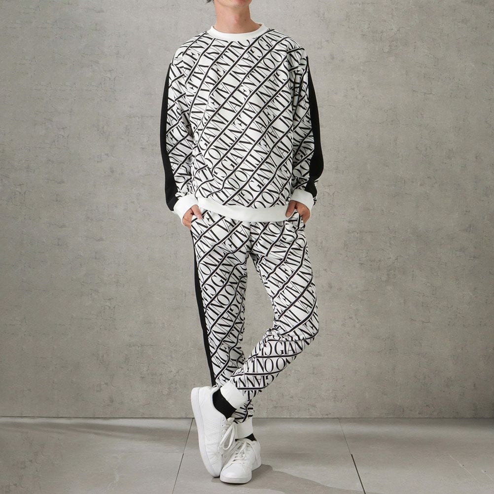 GIANNI VALENTINO ポンチ素材 総柄ジョガーパンツ メンズ