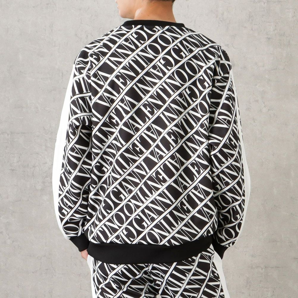 GIANNI VALENTINO ポンチ素材 総柄トレーナー メンズ