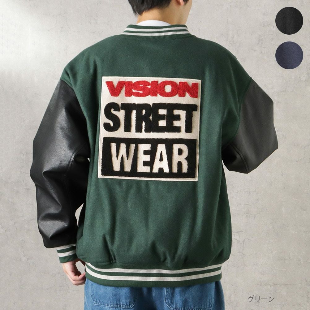 VISION STREET WEAR マグロゴメルトンPUスタジャン メンズ VISION STREET WEAR マグロゴメルトンPUスタジャン メンズ