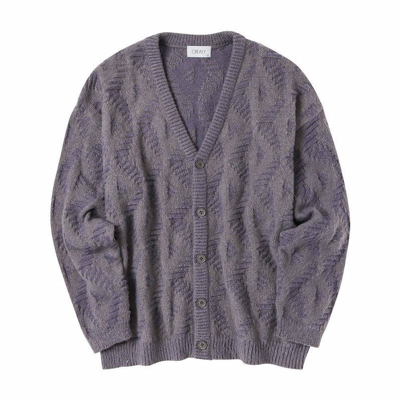 【オンラインストア限定】CREALY 総柄ニットVカーディガン メンズ商品画像-7