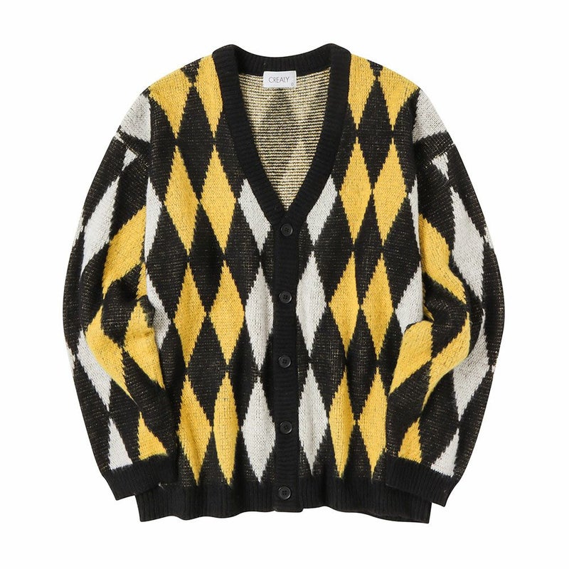 【オンラインストア限定】CREALY 総柄ニットVカーディガン メンズ商品画像-9