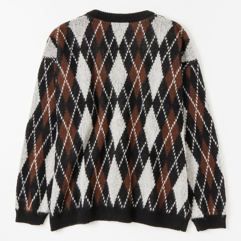 【オンラインストア限定】CREALY 総柄ニットVカーディガン メンズ商品画像-11