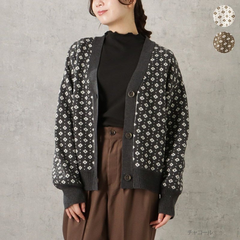 [期間限定knit]Howdy Marie ジャガードニットカーディガン レディース商品画像-1