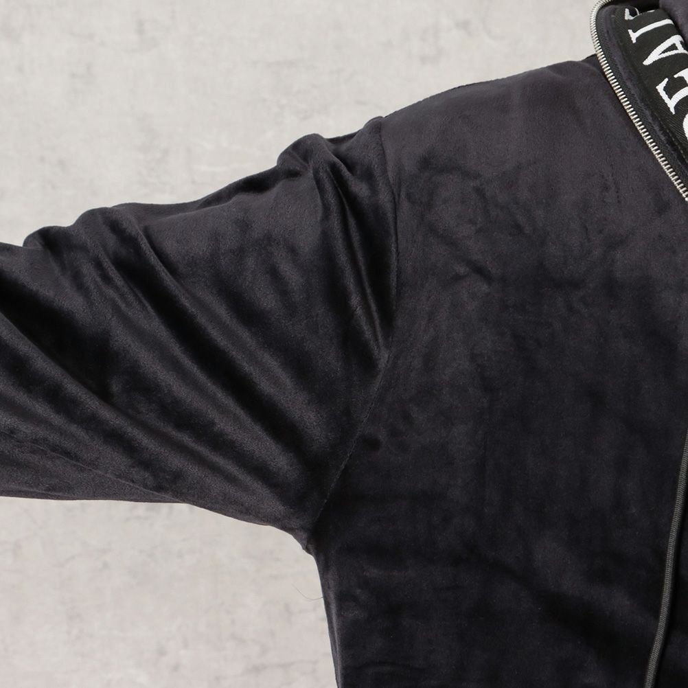 CREALY ベロアフルジップパーカー メンズ