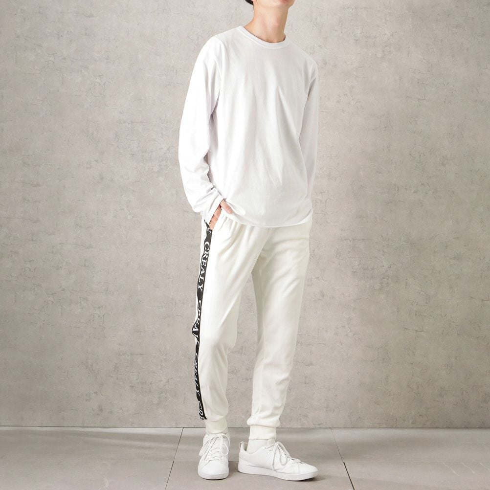 CREALY テープベロアジョガーパンツ メンズ