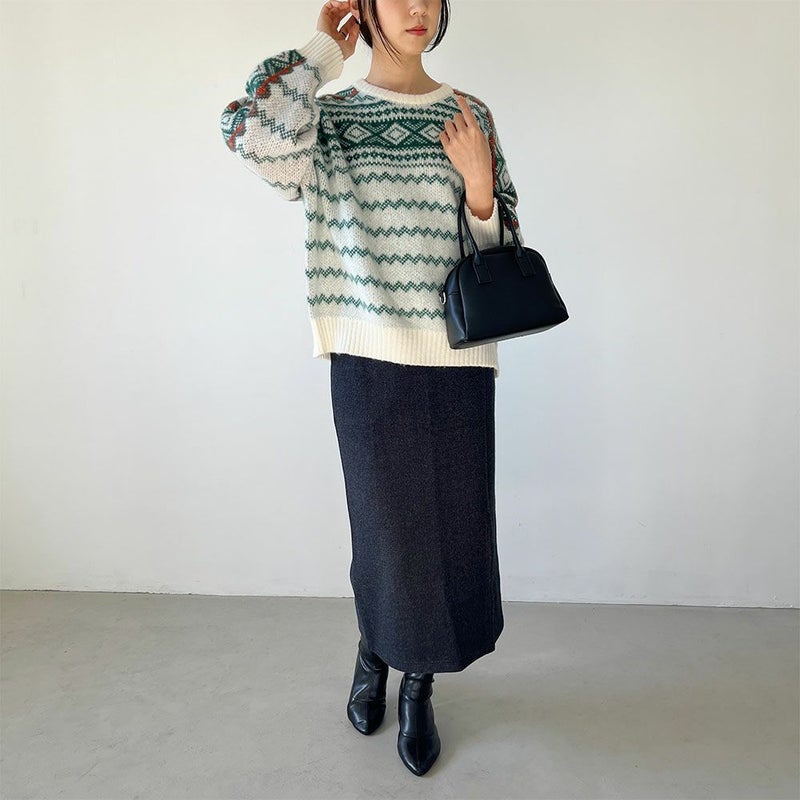 [期間限定knit]GOOD CREW  レトロ柄ニット レディース商品画像-5
