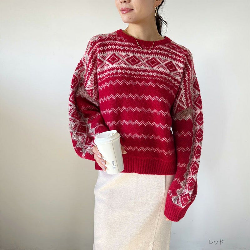 GOOD CREW レトロ柄ニット レディース商品画像-6