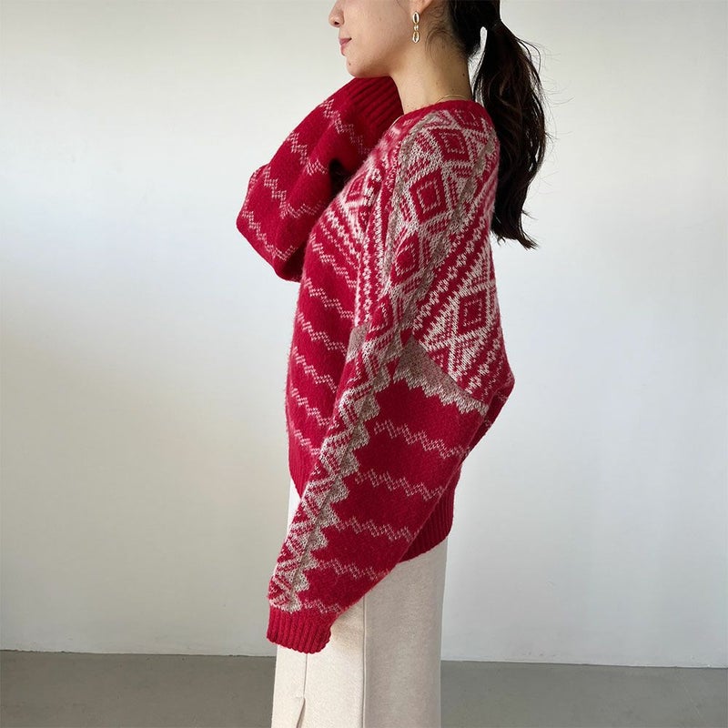 GOOD CREW レトロ柄ニット レディース商品画像-7