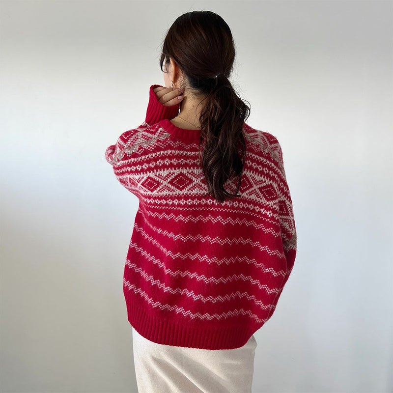 GOOD CREW レトロ柄ニット レディース商品画像-8