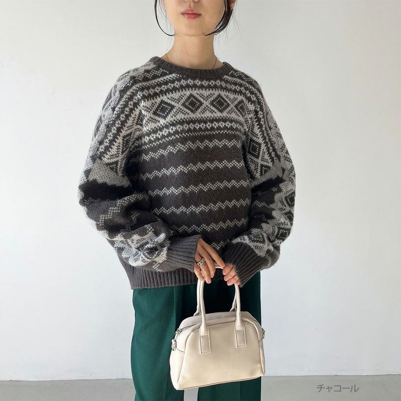 [期間限定knit]GOOD CREW  レトロ柄ニット レディース商品画像-11