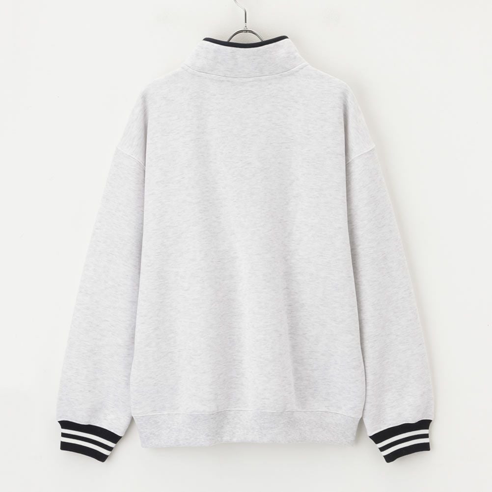 VISION STREET WEAR 裏起毛スタンドカラーハーフジップトレーナー メンズ