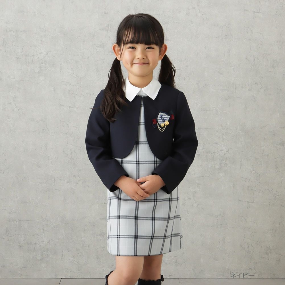 専用出品❗️希少 170✨人気 ネイビー チェック柄✨ワンダーファクトリー 卒服 EASTBOY 女児入学スーツ ボレロワンピース チェック柄 2点セット キッズ