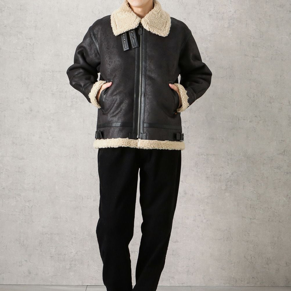 ALPHA B-3 フェイクムートンジャケット メンズ