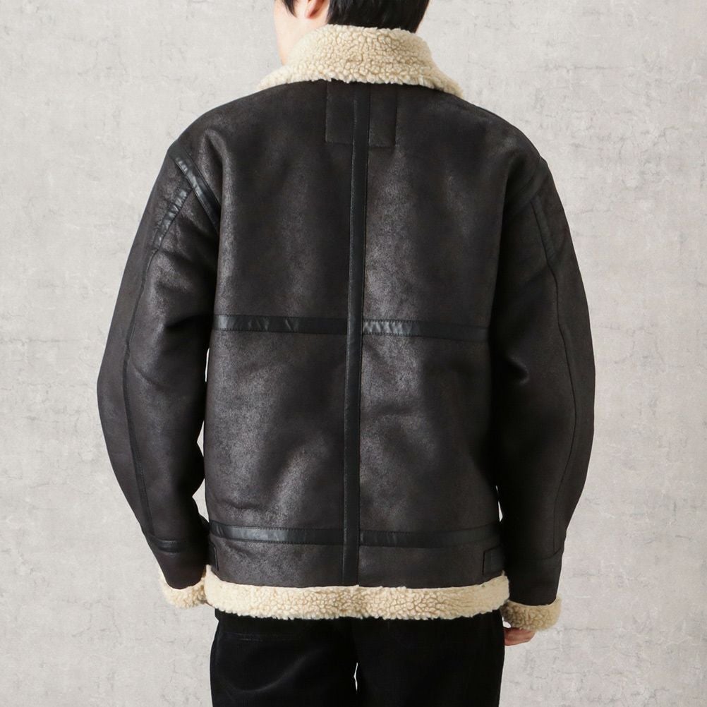 ALPHA B-3 フェイクムートンジャケット メンズ