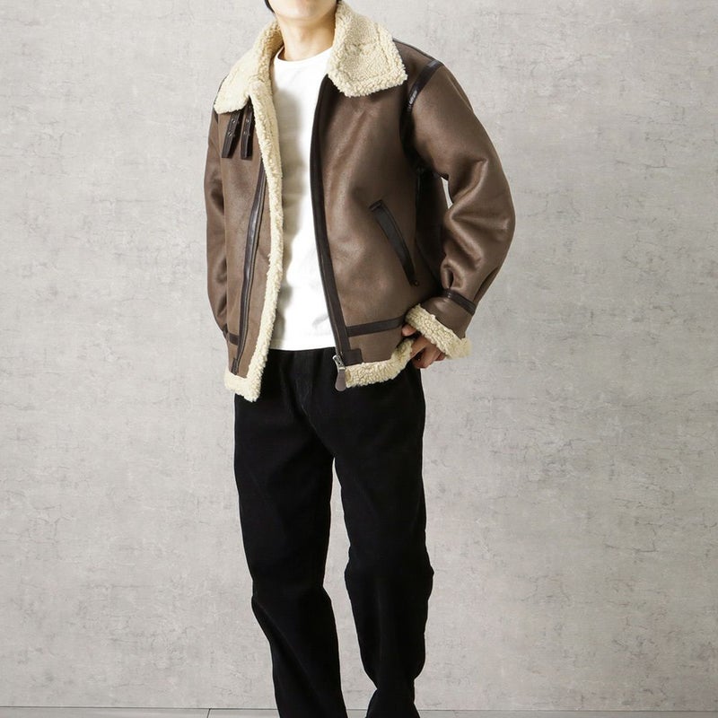 ALPHA B-3 フェイクムートンジャケット メンズ商品画像-6