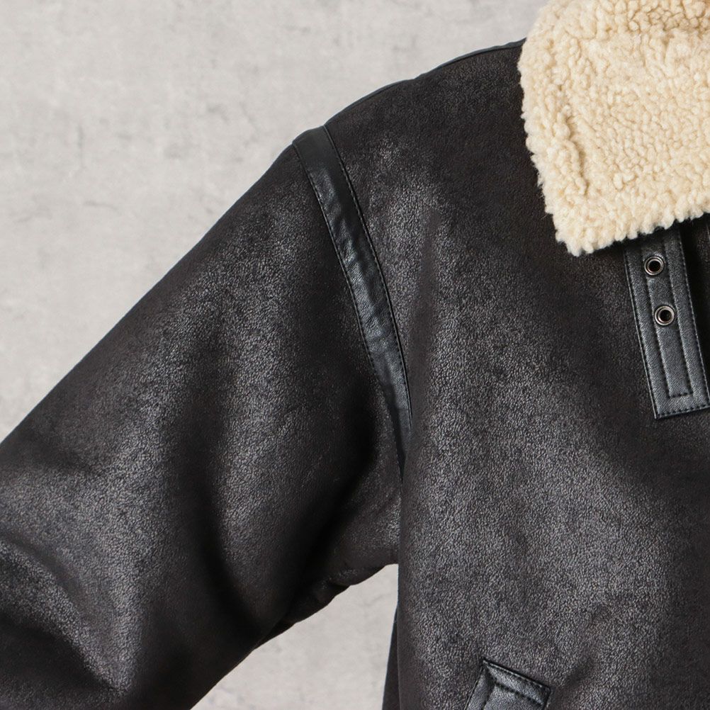 ALPHA B-3 フェイクムートンジャケット メンズ