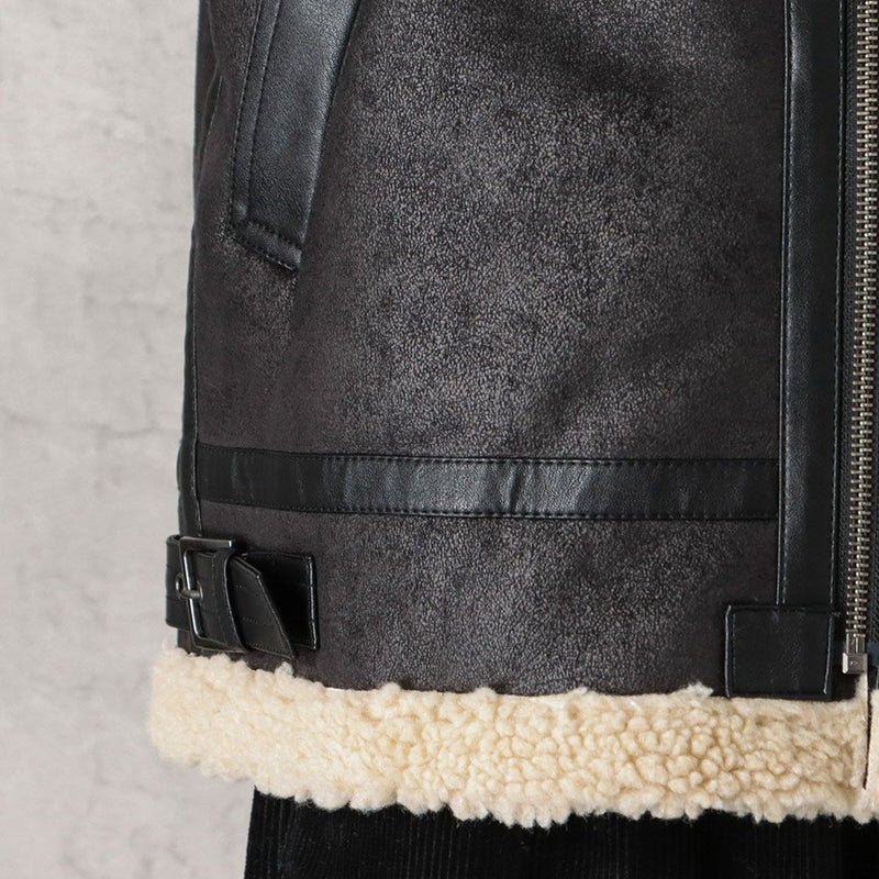 ALPHA B-3 フェイクムートンジャケット メンズ商品画像-10