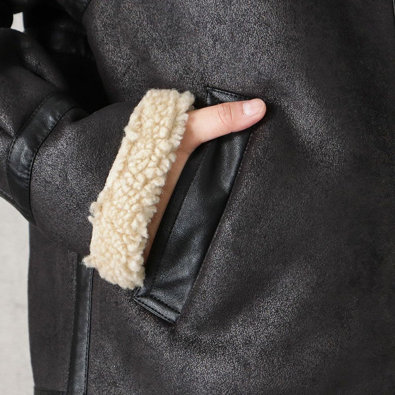 ALPHA B-3 フェイクムートンジャケット メンズ商品画像-11