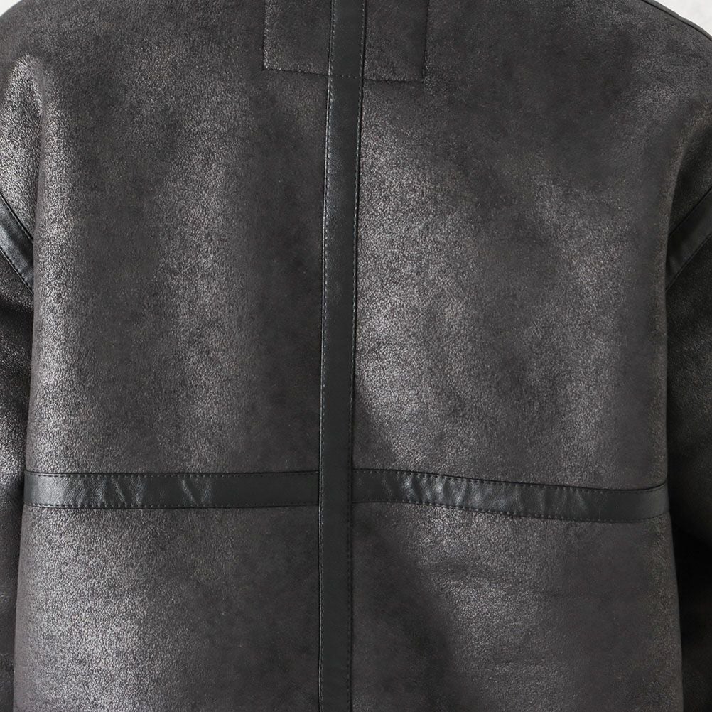 ALPHA B-3 フェイクムートンジャケット メンズ