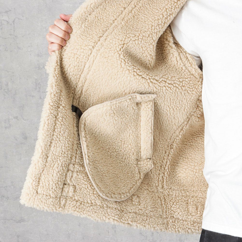 ALPHA B-3 フェイクムートンジャケット メンズ