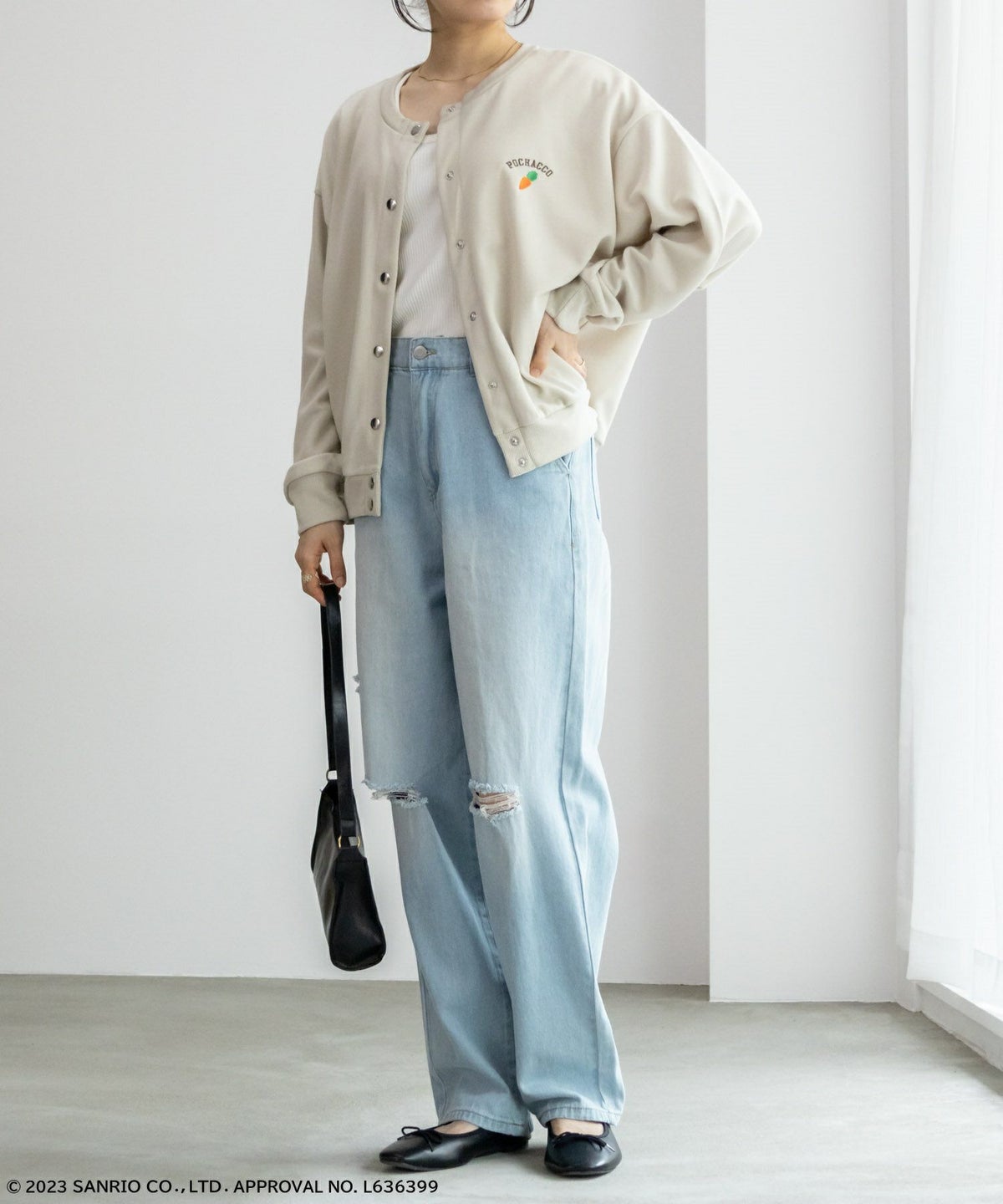 ポンチ素材 サンリオキャラクターズ ポチャッコ カーディガン レディース