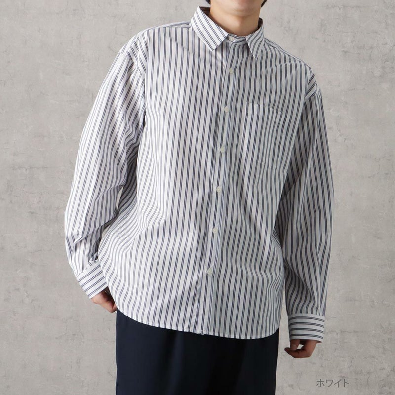 NAVY オーバーストライプシャツ メンズ商品画像-2