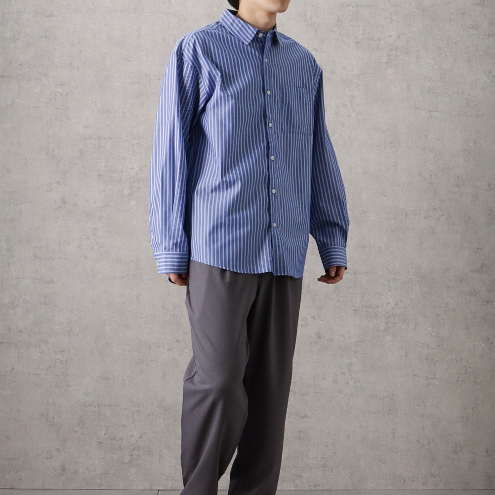 NAVY オーバーストライプシャツ メンズ