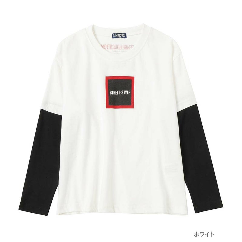 T-GRAPHICS  フェイクレイヤードロングスリーブTシャツ キッズ メール便 対応商品商品画像-1