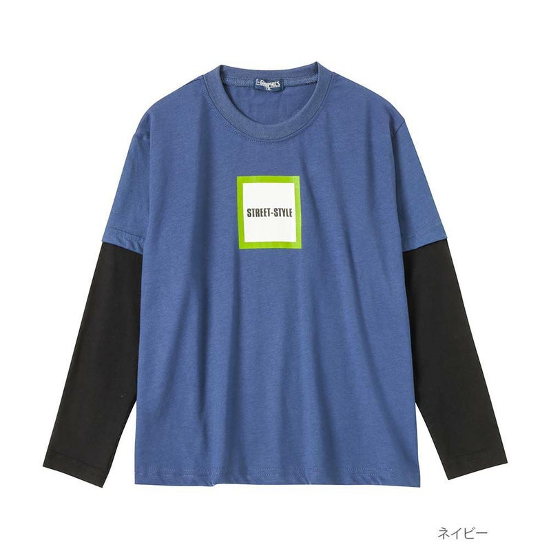 T-GRAPHICS フェイクレイヤードロングスリーブTシャツ キッズ メール便 対応商品商品画像-3
