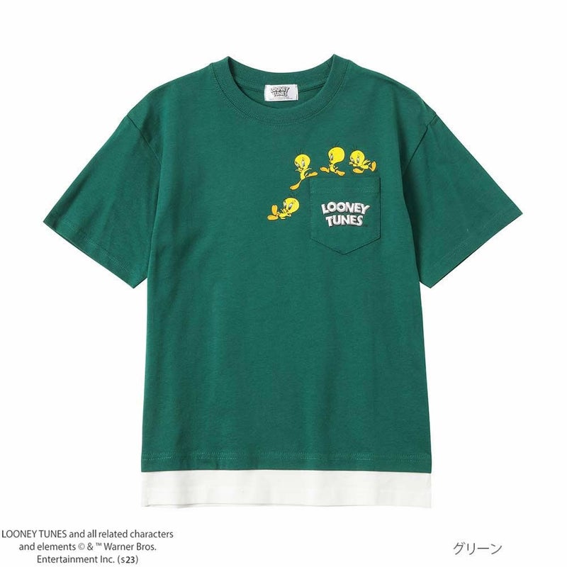 LOONEY TUNES ルーニー・テューンズ ポケット付きTシャツ キッズ メール便 対応商品商品画像-2