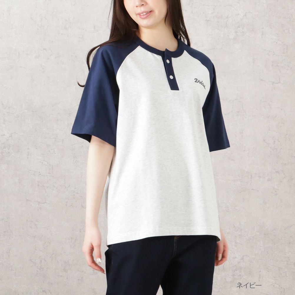 Dickies 袖配色ヘンリーネックTシャツ レディース ネコポス 対応商品