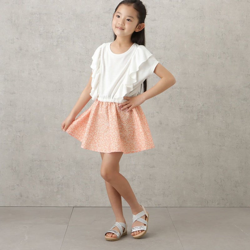 NAVY 花柄コンビワンピース キッズ商品画像-5