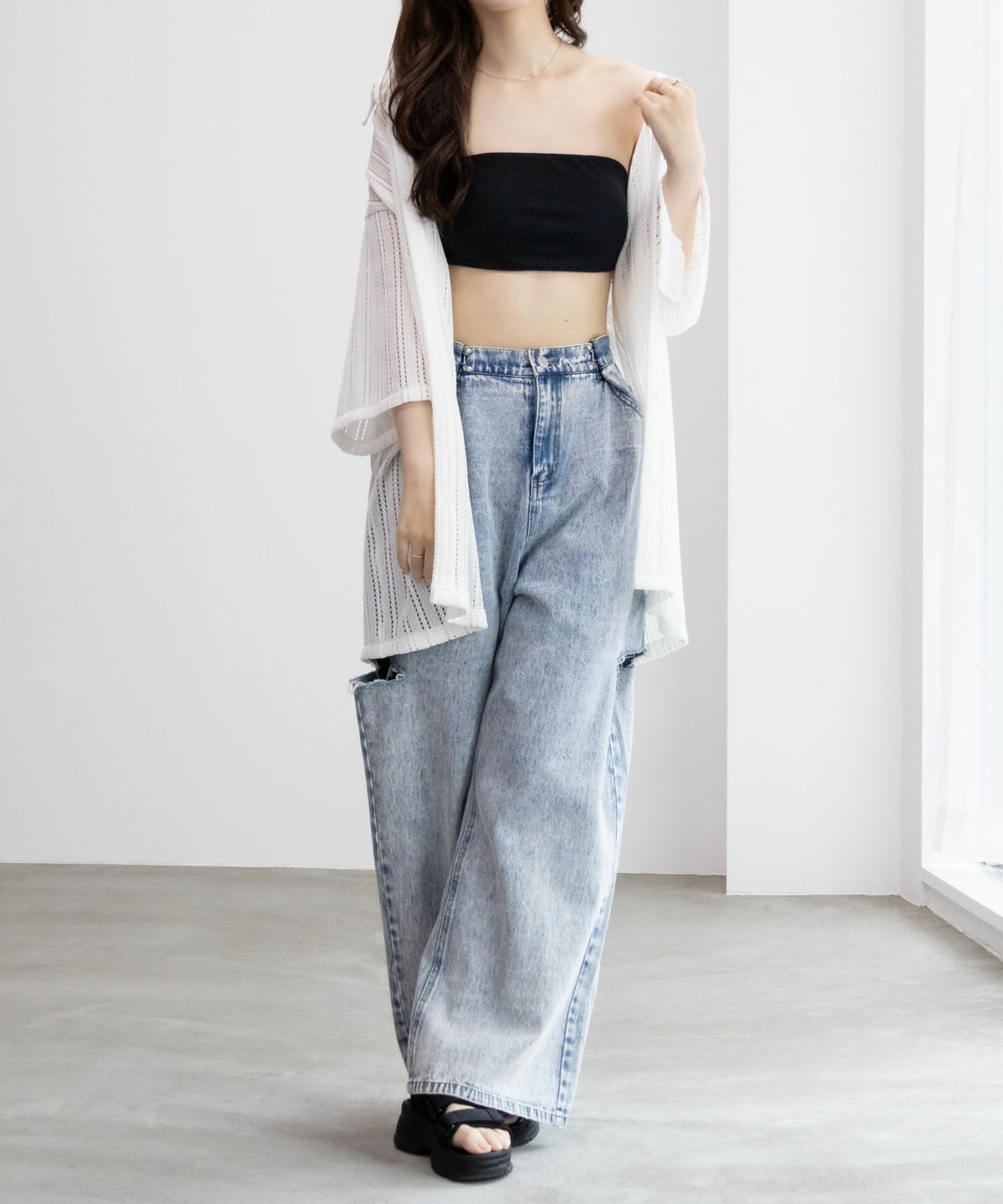 NAVY カップ付きバンドゥ レディース