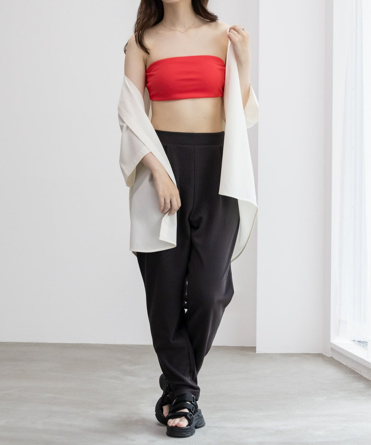 NAVY カップ付きバンドゥ レディース