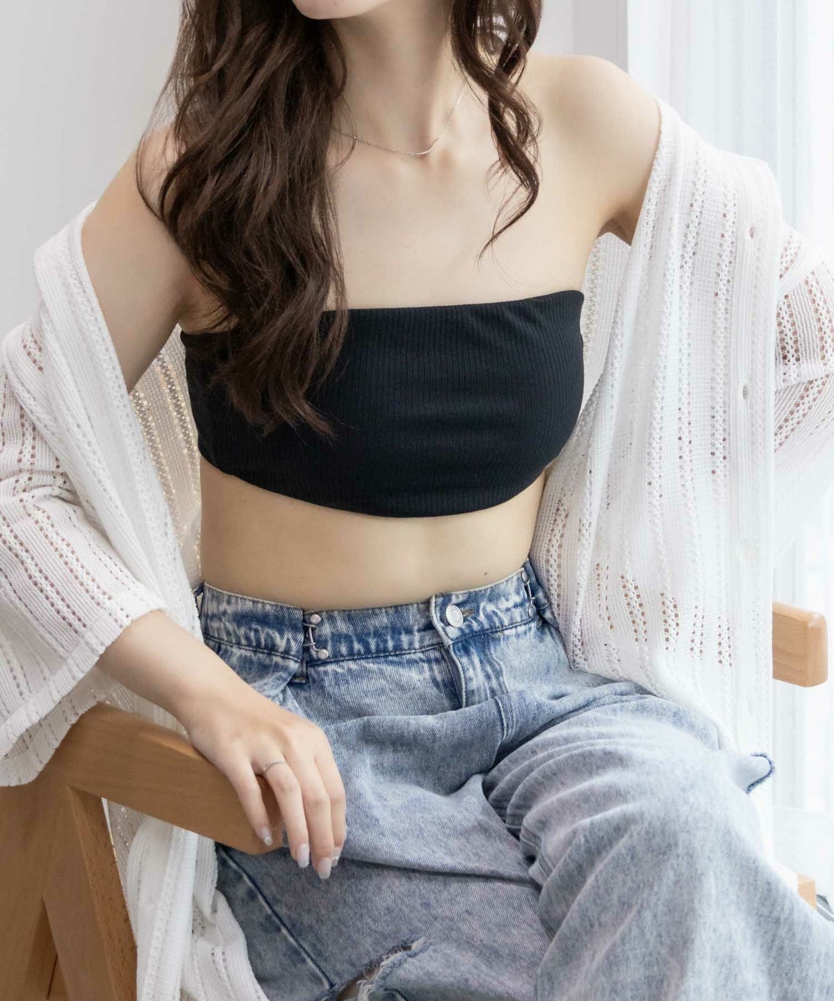 NAVY カップ付きバンドゥ レディース