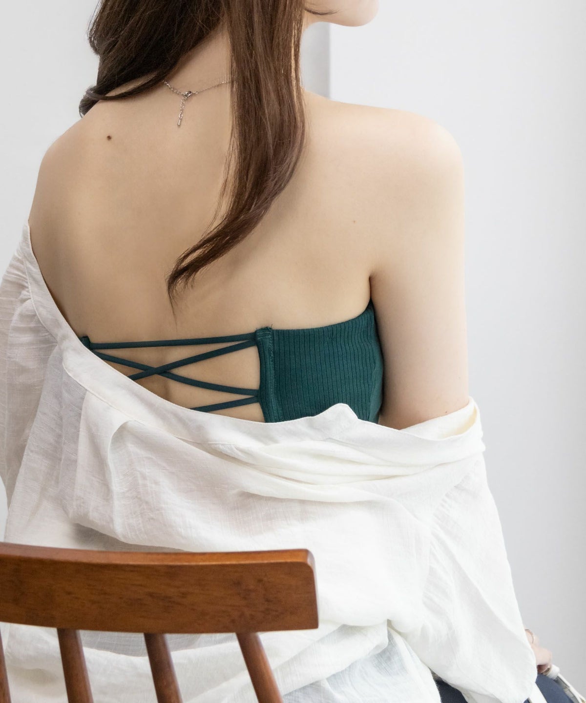 NAVY カップ付きバンドゥ レディース