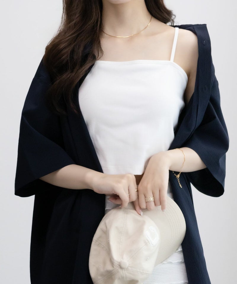 NAVY カップ付きクロップドキャミソール レディース商品画像-2