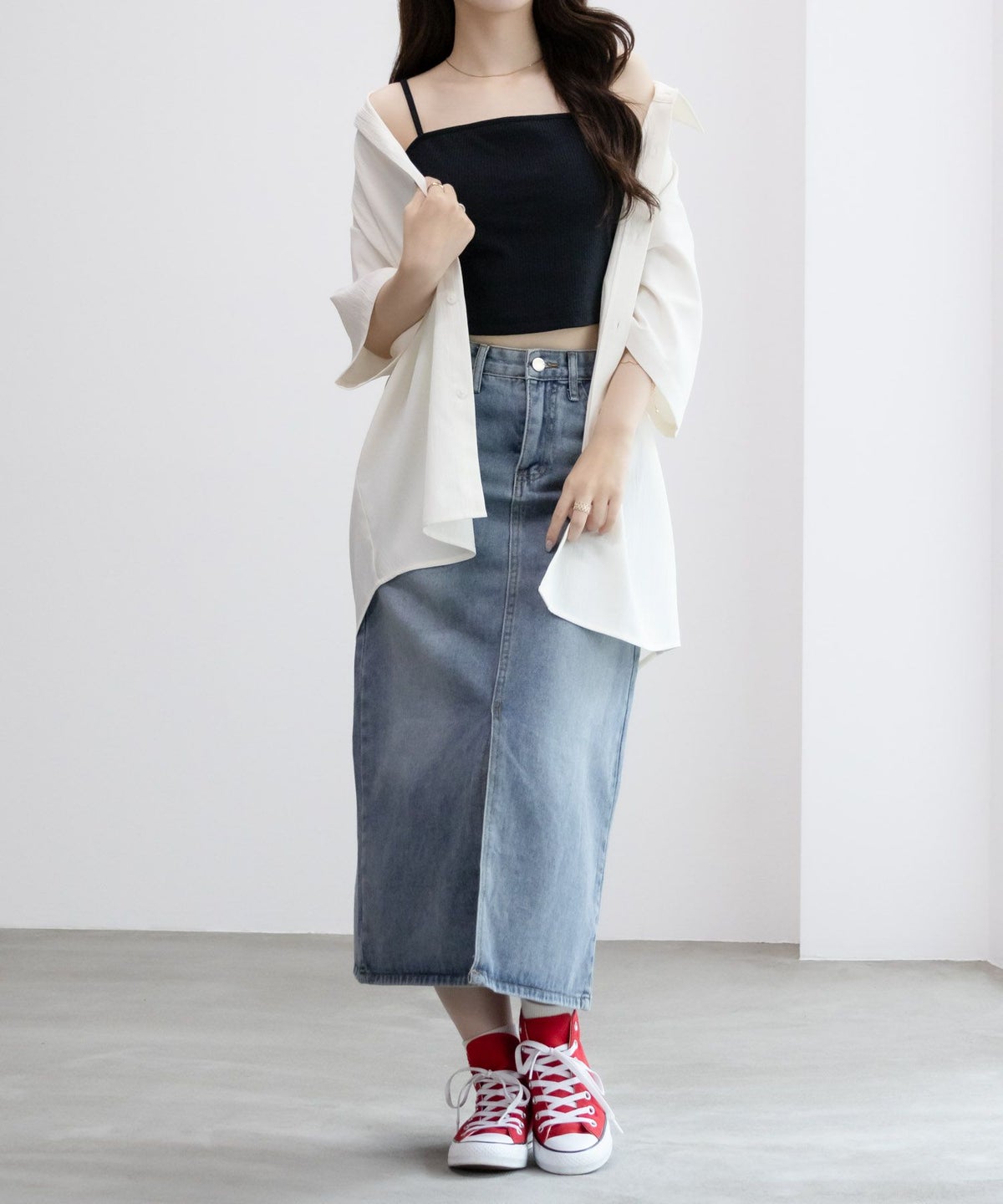 NAVY カップ付きクロップドキャミソール レディース