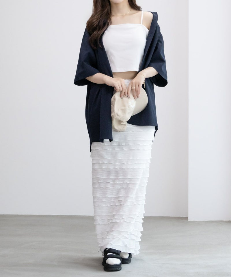 NAVY カップ付きクロップドキャミソール レディース商品画像-5