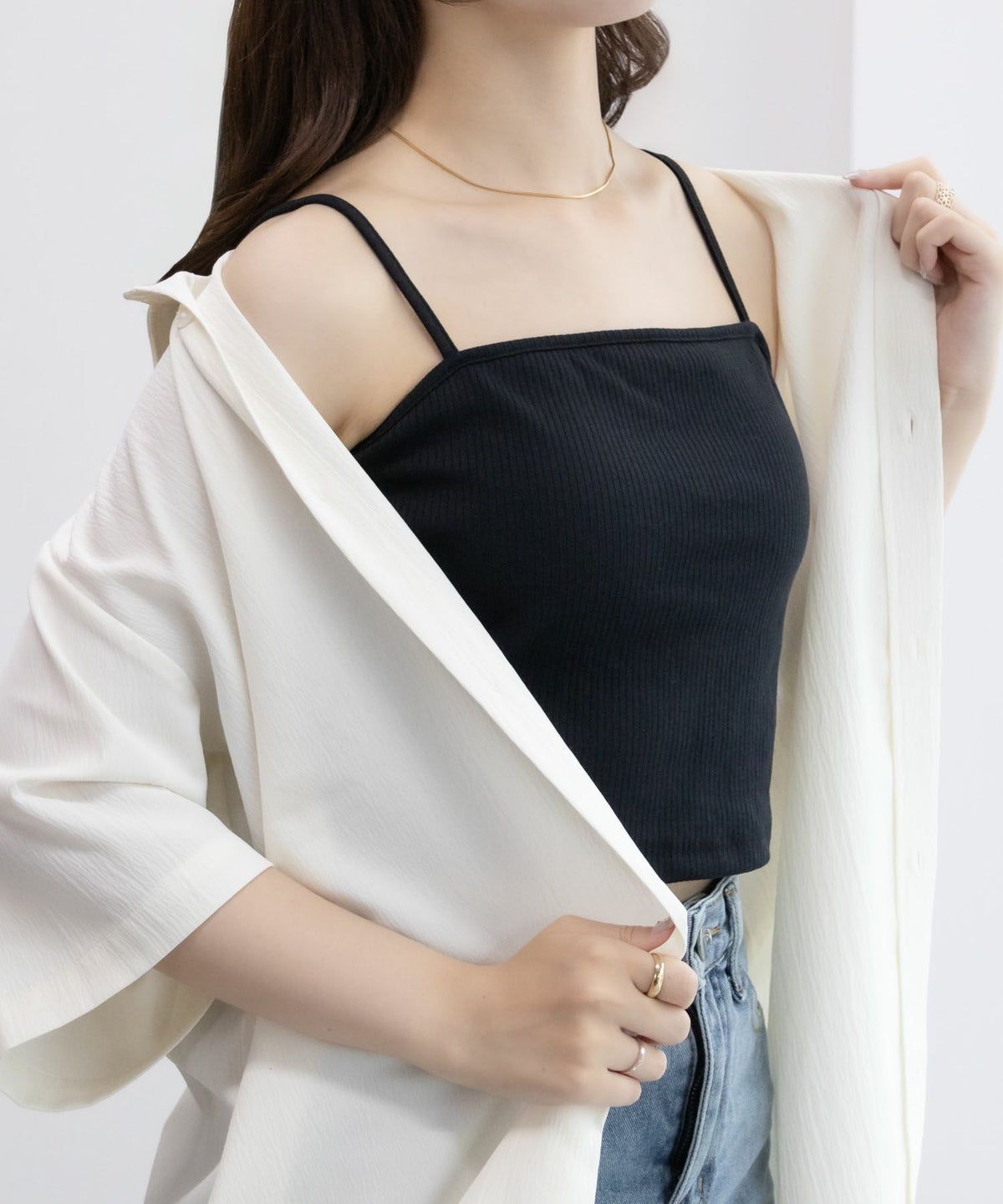 NAVY カップ付きクロップドキャミソール レディース