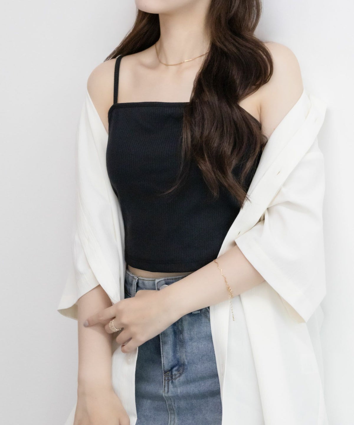 NAVY カップ付きクロップドキャミソール レディース