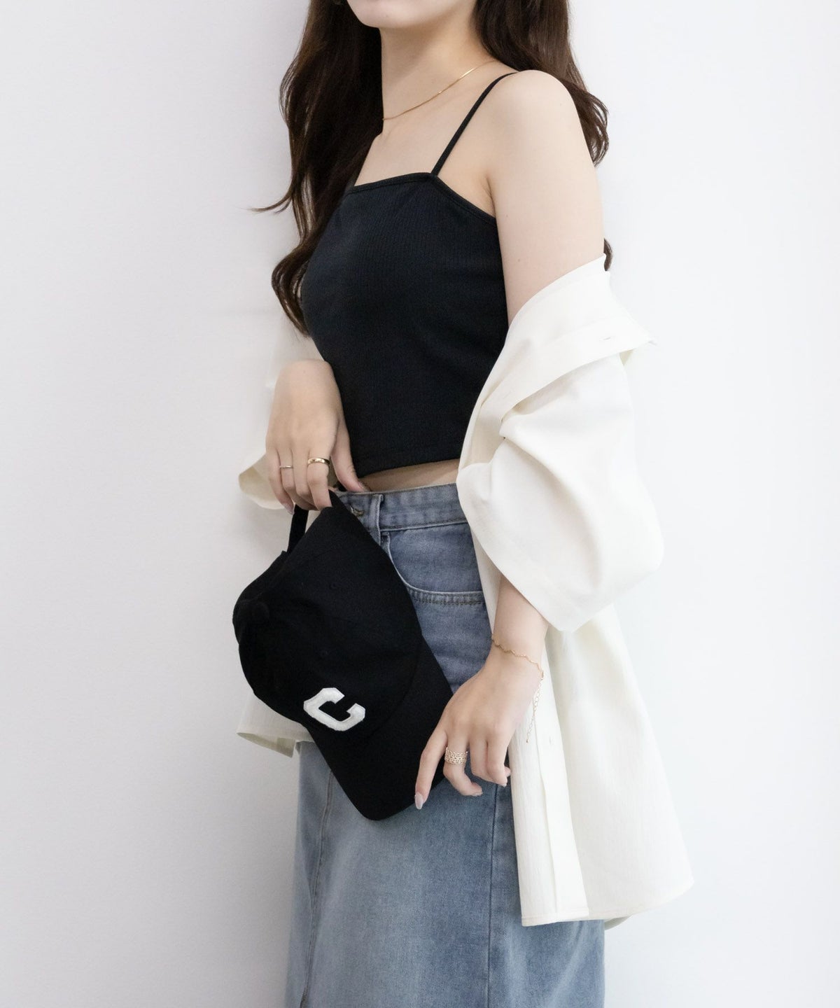 NAVY カップ付きクロップドキャミソール レディース