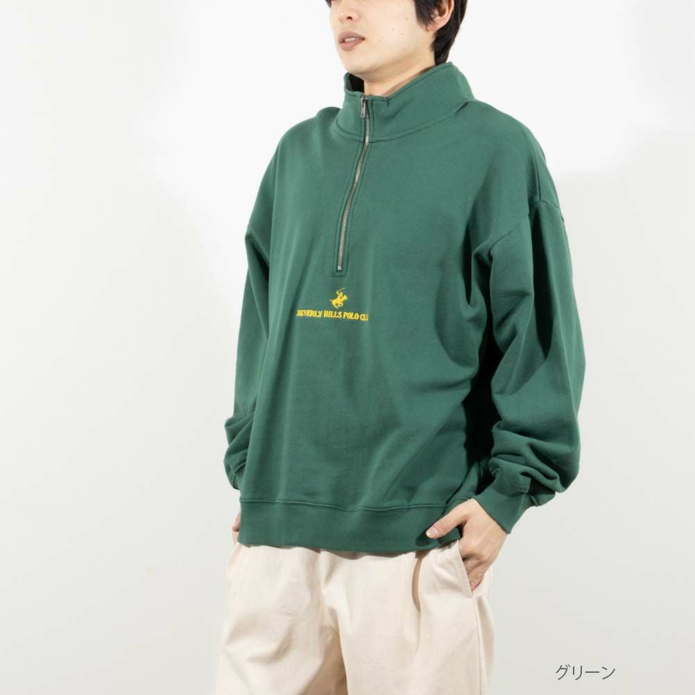 BEVERLY HILLS POLO CLUB ビッグハーフジップトレーナー メンズ