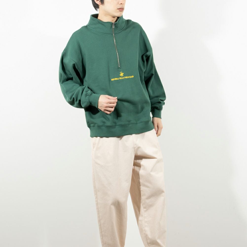BEVERLY HILLS POLO CLUB ビッグハーフジップトレーナー メンズ