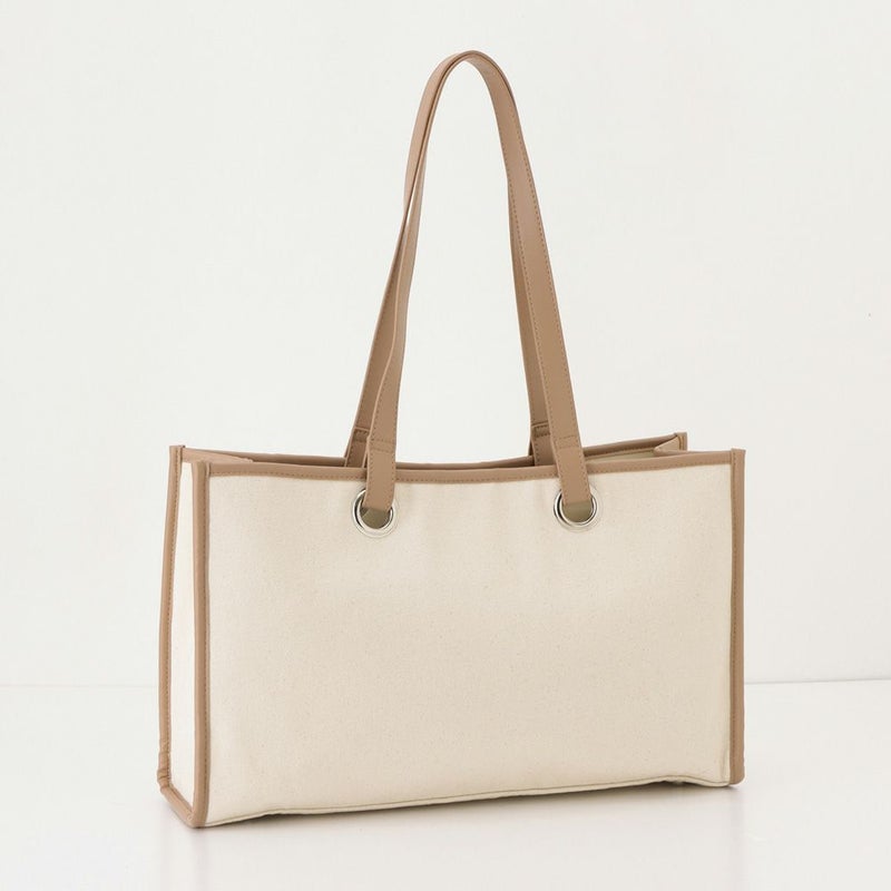 NAVY 合皮パイピング横長トートバッグ商品画像-3