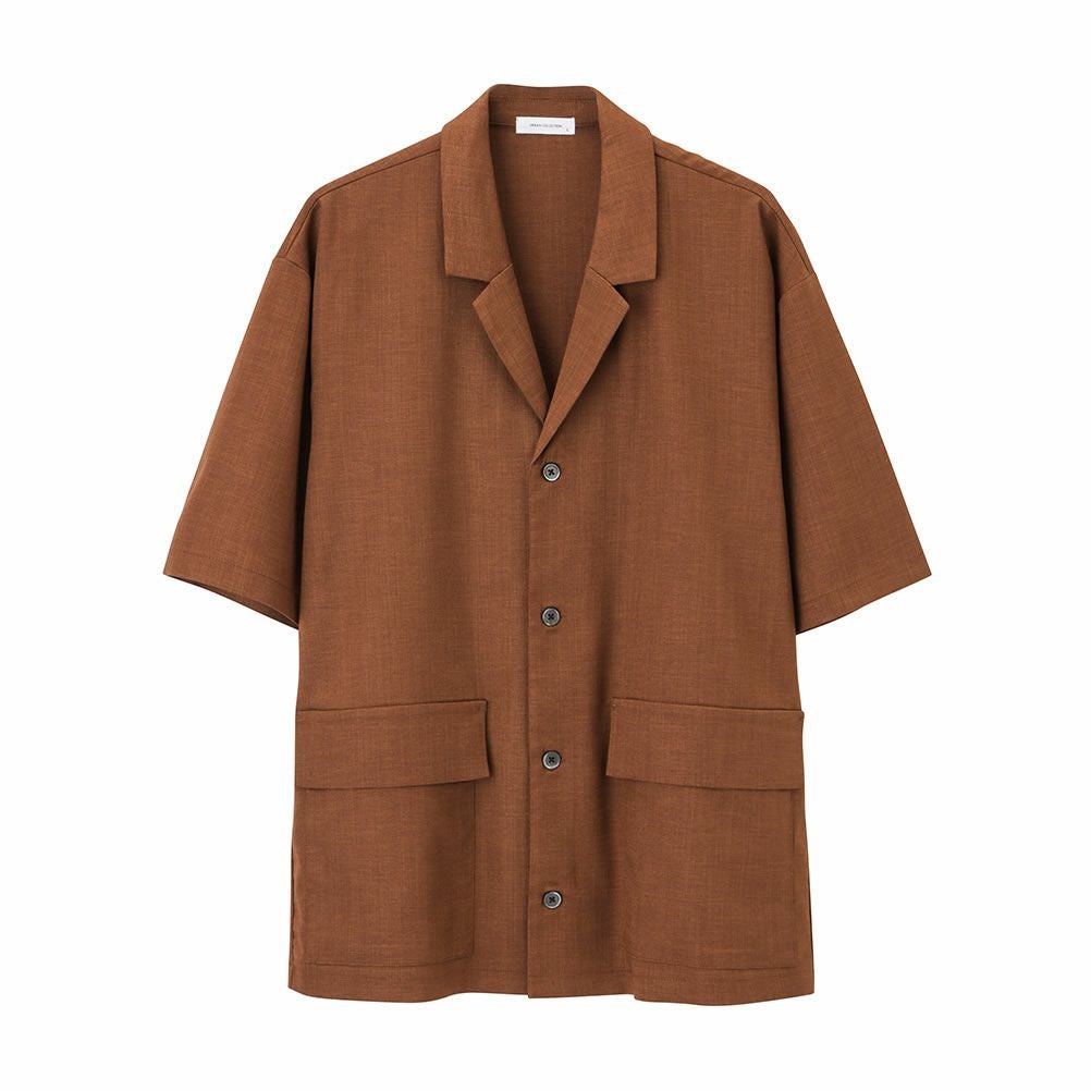 URBAN COLLECTION リネンライクポリエステル 半袖シャツ メンズ
