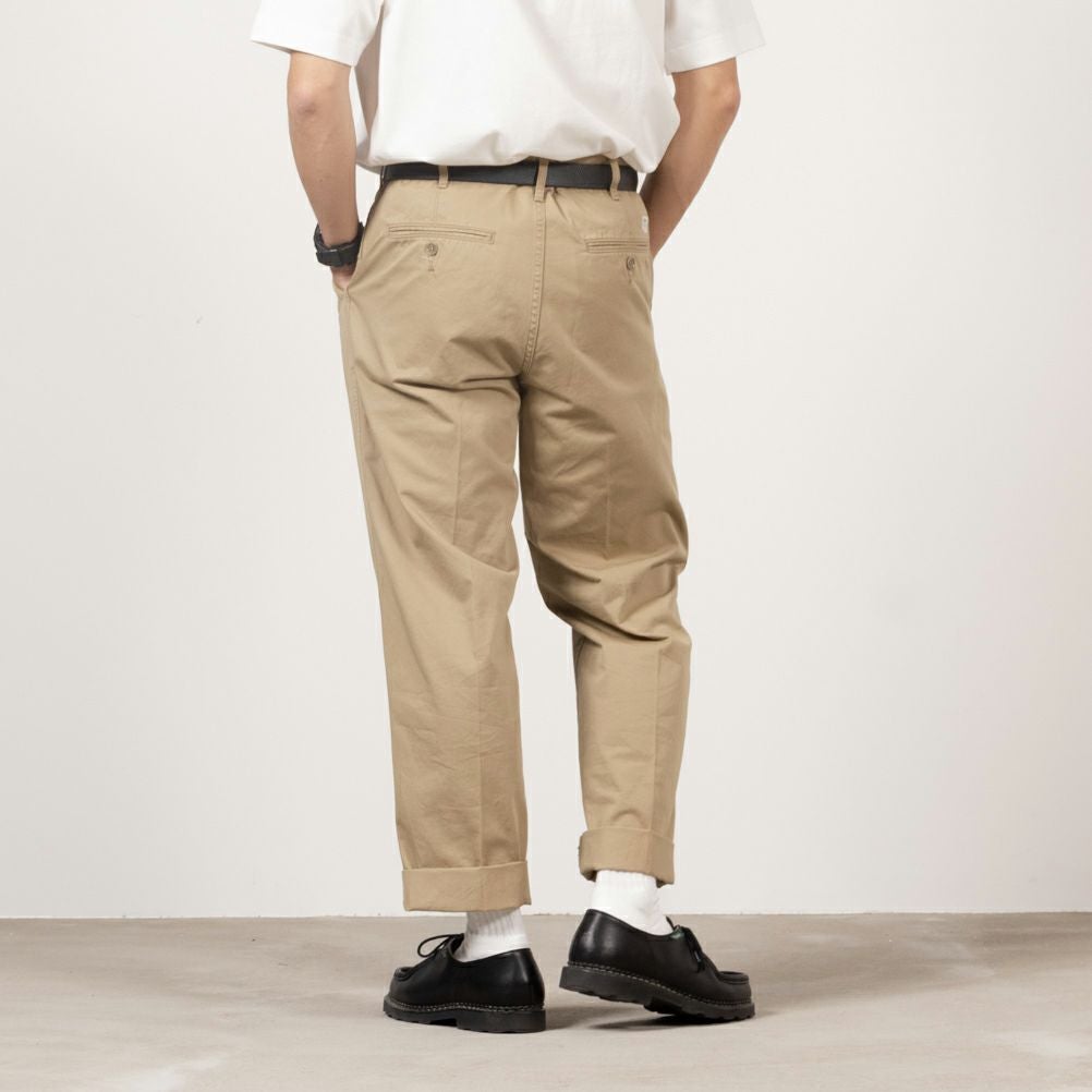 EDWIN KHAKIS タックテーパードチノパンツ メンズ