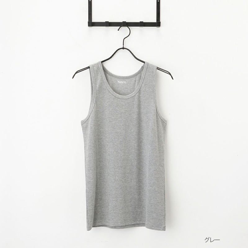 NAVY  テレコタンクトップ メンズ メール便 対応商品商品画像-2