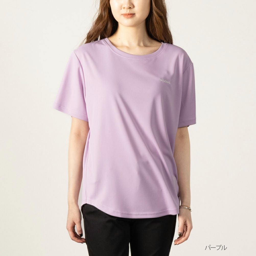 DISCUS ソフトメッシュ裾ラウンドTシャツ レディース ネコポス 対応商品