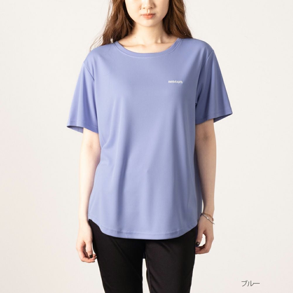 DISCUS ソフトメッシュ裾ラウンドTシャツ レディース ネコポス 対応商品